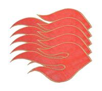 WESIEVYA Parches de Tela Bordados Diseño de Llama de Fuego Rojo, Termoadhesivos para Ropa y Cuero, Paquete de 5 Piezas, Fáciles de Planchar para Uso Personal y Manualidades DIY