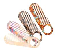 WESIEVYA Peines de Fibra de Ácido Acético Dientes Redondos Antiencrespamiento y Diseño Portátil para Cabello Grueso y Rizado, 4 Piezas para Rutinas Matutinas y Viajes