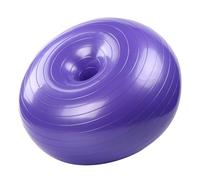 WESIEVYA Pelota de Ejercicio con Forma de Donut Inflable de PVC Antiexplosión, Balón de Yoga Morado Grueso para Pilates y Entrenamiento en Casa, con Bomba de Aire Incluida