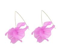 WESIEVYA Pendientes de Flor Colgantes de Pétalos Resina Morada Joyería Floral para Mujer para Fiestas Bodas y Uso Diario Elegante