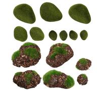 WESIEVYA Piedras Decorativas Adorno de Paisajismo de Musgo Artificial 14 y Revestimiento Verde en Forma de Piedra Material de Espuma para Jardín y Hogar