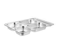 WESIEVYA Plato Dividido de Acero Inoxidable Resistente y Profundo con Compartimentos Grandes Bandeja para Comida Saludable y Duradera para Camping Hogar y Restaurantes