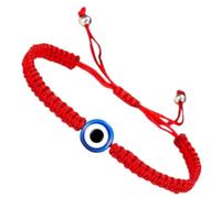 WESIEVYA Pulsera Ajustable de Mano Doble Cuenta y Amuleto de Ojo Malvado Azul, Hilo Rojo Trenzado Hecho a Mano, Joyería para Mujer, Protección y Fortuna, Accesorio Único de Moda