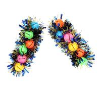 WESIEVYA Pulsera de Carnaval Cascabeles Decorativos 2 Piezas Diseño Bicolor de Felpa Cadena Cómoda para Muñeca Accesorio Adecuado para Fiesta y Presentaciones de Baile