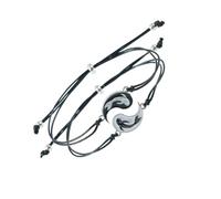 WESIEVYA Pulsera De Costura Pulsera Conmemorativa De Pareja Diseño Tribal De Yin Yang Patrón De Tai Chi y Bagua Un Set Para Amistad y Obsequio Romántico