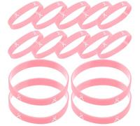 WESIEVYA Pulseras de Silicona Rosa para Mujer, Pack de 20 Piezas Superficie Lisa y Brillante, Fácil de Usar y Diseño Elegante para Concientización sobre Cáncer de Mama