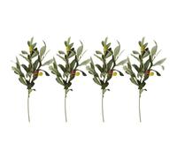 WESIEVYA Ramas de Olivo Artificiales Aceitunas para Jarrón, Decoración Realista para Bodas y Hogar, Plástico Duradero, sin Riego, Paquete de 4 Piezas