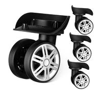 WESIEVYA Ruedas De Repuesto Para Maleta A09 2 Pares Abs Giratorias Kit De Reparación Compatible Maletas Adecuado Para Viajes y Equipaje