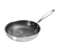 WESIEVYA Sartén de Acero Inoxidable Fondo de Panal Antiadherente, 26 Cm, Sartén para Cocinar Huevos y Carne, Apta para Cocinas Eléctricas, de Inducción y Gas, Utensilio Ligero y Duradero