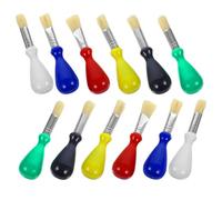 WESIEVYA Set de 12 Pinceles y Cerda de Pelo de Cerdo para Pintura al Óleo y Acuarela Mango de Plástico Fácil Control y Portátil para Pintores