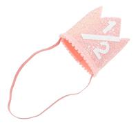 WESIEVYA Sombrero de Cumpleaños Infantil Tiara Rosa Dorado para Fiesta de Medio Año 1 Pieza Accesorio Decorativo para Celebración de Niñas