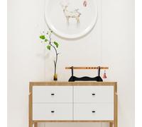 WESIEVYA Soporte de Madera para Flautas y Espadas Estante de Exhibición Duradero para Flauta Travesera y Colección de Armas Organizador de Escritorio Elegante y Práctico