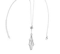WESIEVYA Soporte para Collar de Cristal Jaula Metálica Ajustable, Cuerda para Sujetar Piedras Naturales, Colgante Red de Cuerda Platino para Collares de Mujer, Accesorio de Joyería