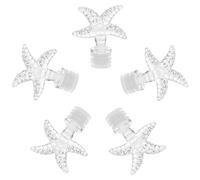 WESIEVYA Tapones Decorativos para Botellas de Perfume Recargables de Plástico con Diseño Vintage de Estrella de Cristal, 5 Piezas para Decoración del Hogar y Viajes