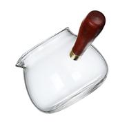 WESIEVYA Taza de Té Pública de Vidrio de Borosilicato Resistente al Calor 350ml Mango de Madera Ergonómico Transparente para Juego de Té Caliente y Servicio en Casa