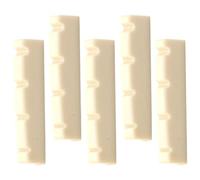 WESIEVYA Tuerca de Cuerdas para Guitarra Eléctrica de 4 Cuerdas, Cejuela Ranurada de Plástico, 5 Piezas para Puente de Guitarra, Accesorio Compacto y Resistente para Instrumentos Musicales