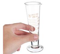 WESIEVYA Vaso Medidor de Vidrio de 25 Ml Diseño Cónico y Resistencia a Altas Temperaturas para Laboratorio y Cocina