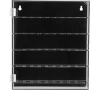 WESIEVYA Vitrina acrílica para Monedas: Soporte de Escritorio para Monedas de desafío con 45 Ranuras y Puerta Protectora - Organizador de fichas de póker para el hogar o la Oficina.