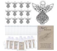 Wesiti Juego de 12 mini ángel de fuerza, regalo inspirador para curación, cuidado del cáncer, pensando en ti recuperarte pronto, regalos de aliento, dije de ángel, regalo de oración de fe para mujeres