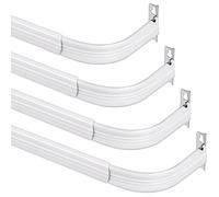 Wesiti Paquete de 4 barras de cortina para ventanas de 25 a 42 pulgadas, barra de tensión ajustable individual para puerta, cocina, cenefa, cortina, soporte y accesorios incluidos