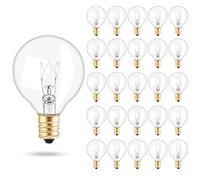 Weskjer Bombillas de Repuesto G40, Paquete de 25, Bombillas de Globo G40 de 7W E12 Base para Portalámparas IP44 Resistencia al Agua Blanco Cálido para Luces de Cadena Fiesta en Casa