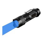 WESLITE Linterna de luz azul, linterna LED de haz azul, 3 modos de zoom, clip, alcance de 150 m, pesca, caza