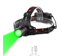 WESLITE Linterna Frontal con Luz Verde, 1000 Lumen Linterna Frontal LED Recargable de Caza Linterna de Cabeza Verde Zoomable para Pesca, Visión Nocturna, Camping (Luz Verde)