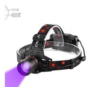 WESLITE Linterna Frontal UV, Linternas Frontales Ultravioleta LED Recargable con Luz Negra para Pesca/Escorpiones/Fugas de Aceite de Automóvil y HVAC/Fluorescente/Rocas (Blanco + Luz Púrpura)