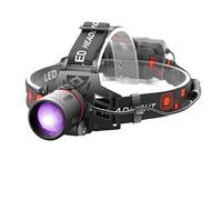 Linterna Frontal UV Recargable, WESLITE Linterna Frontal LED de Luz Negra Lámpara de Cabeza con 395nm-400nm Luz Ultravioleta Púrpura 3 Modos con Zoom para Pesca Auto Oil HVAC Leaks Scorpions
