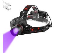 WESLITE Linterna Frontal UV Recargable, Linterna Frontal Luz Ultravioleta 395-400nm Linternas Frontales Violeta Negra Zoom capaz para Scorpions, Fugas de Aceite de HVAC de Automóviles, Pesca