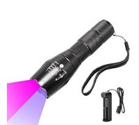 Linterna UV Recargable, WESLITE Linterna Ultravioleta con Luz 365nm y 395nm Perlas de Lámpara UV Dobles 2 en 1 Profesional Linternas de Luz Negra UV Zoom para Resina Detector de Orina para Mascotas
