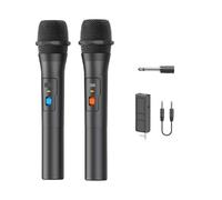 WESLNN 1 Par De Kits De Sistema con Micrófono Inalámbrico VHF, Receptor USB, Micrófono De Karaoke Portátil, Altavoz De TV Inteligente For Fiesta En Casa, Micrófono For Cantar(2Pcs Mic)