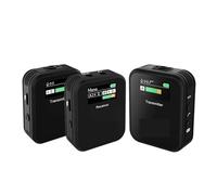 WESLNN Receptor De Micrófono Inalámbrico 2,4G + 2 Transmisores + 2 Micrófonos Lavalier Rango De 150M TFT 3,5mm For Cámara De Teléfono Inteligente