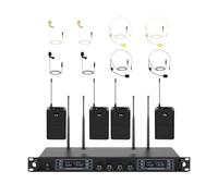 WESLNN Sistema con Micrófono Inalámbrico, Auriculares De 4 Canales, Conjunto De Micrófono, Cobertura De Escaneo Automático For Cantantes De Escenario De Iglesia, Karaoke