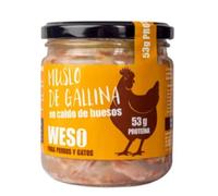 Weso Muslo de Gallina en Caldo de Huesos para Perros y Gatos 6 x 400 ml