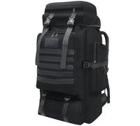 Wesoke Mochila de camping de 80 litros Mochila de Senderismo para Hombres y Mujeres, Mochila de Viaje al Aire Libre Impermeable Extra Grande, Mochila MOLLE Ajustable Gruesa de gran tamaño, Negra