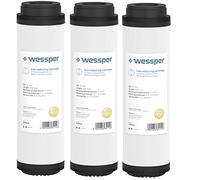 Wessper 3 piezas Filtros de Cartuchos de Carbón Activado Granulado 25,2 cm x 7,2 cm 10 Pulgadas | para Sedimentos de Polipropileno Hilado, polo Alimentado por Agua y Filtración de Partículas