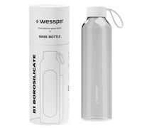 Wessper Activemax Botella 1L Vidrio Transparente Agua Limonada Botella Deportiva