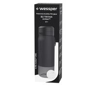 Wessper Botella Agua Tritan, 700 ml, Botella con Filtro Actitex Disc, Reduce el Cloro, Contador de Sustitución del Filtro Agua Potable, BPA FREE - Negro