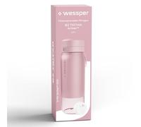 Wessper Botella Agua Tritan, 700 ml, Botella con Filtro Actitex Disc, Reduce el Cloro, Contador de Sustitución del Filtro Agua Potable, BPA FREE - Rosa