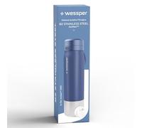 Wessper Botella con Filtro de Agua Potable, Termo de Acero Inoxidable con Filtro Actitex Disc, 1 l, Filtro Agua Potable de Carbón, Reduce el Cloro, BPA FREE - Azul