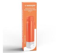Wessper Botella con Filtro de Agua Potable, Termo de Acero Inoxidable con Filtro Actitex Disc,1 l, Filtro Agua Potable de Carbón, Reduce el Cloro, BPA FREE - Naranja