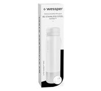Wessper Botella con Filtro de Agua Potable, Termo de Acero Inoxidable con Filtro Actitex Disc, 1 l, Filtro Agua Potable de Carbón, Reduce el Cloro, BPA FREE -Blanco
