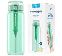Wessper Botella de agua Tritan sin BPA con Filtro 680 ml | Menta Botella de Agua Deportiva | Botella Agua Deporte a Prueba de Fugas para el Gimnasio, la Escuela, los Niños Apertura con un Solo Botón