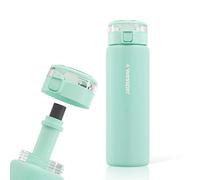 Wessper botella de vidrio, con tapón, sin BPA con filtro, deportiva de vidrio 680 ml, botella con filtro para exterior - menta