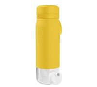 Wessper Botella de vidrio de borosilicato con filtro Actitex Disc, 700 ml, amarillo - sin BPA, a prueba de fugas, apta para lavavajillas - ideal para exterior, fitness y desplazamientos