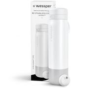Wessper Botella Filtrante Acero Inoxidable 1000 ml - Botella Reutilizable con Filtro Actitex™ DISC, Sin BPA, Estanca, para Deporte, Oficina, Viajes - Blanco