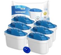Wessper Cartucho Filtro Agua para Jarra, Filtros Sport Conserva los Minerales del Agua, PIN Adicional Compatibile con Brita Jarras, Recambio para Dafi, Wessper, Aquaphor, Philips - 6 unidades