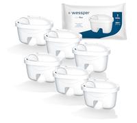 Wessper Cartuchos de Filtro de Agua 6 Piezas | Reemplazo para Dafi Unimax Aquaphor A5 BRITA Maxtra+ PHILIPS AWP212/10 Laica Bi-Flux | Filtro con Carbón Activo y Resina de Intercambio Iónico