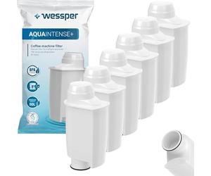 Wessper Cartuchos de filtro de agua AQUAINTENSE para cafetera automática, cartucho de repuesto compatible con Saeco6 CA6702/00, Brita Intenza, Philips - paquete de 6